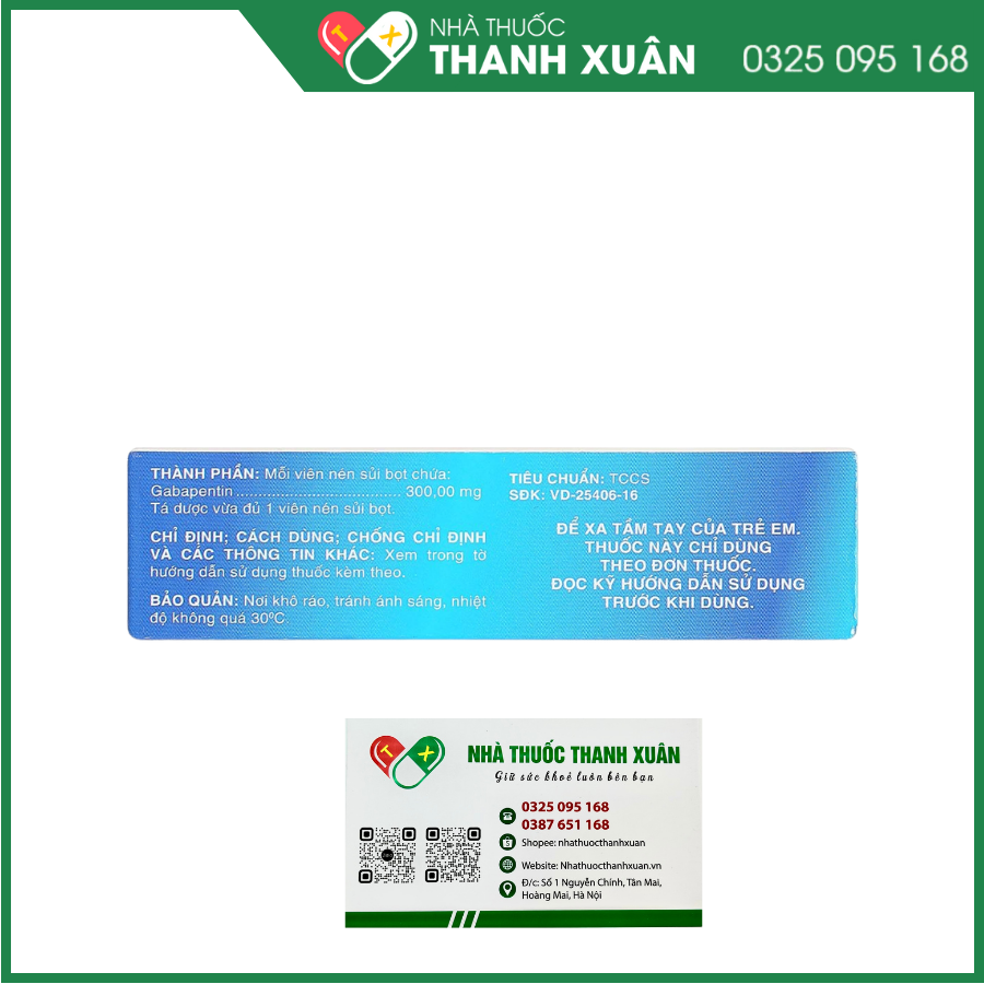 Viên sủi Leer plus 300mg điều trị hỗ trợ động kinh, đau thần kinh